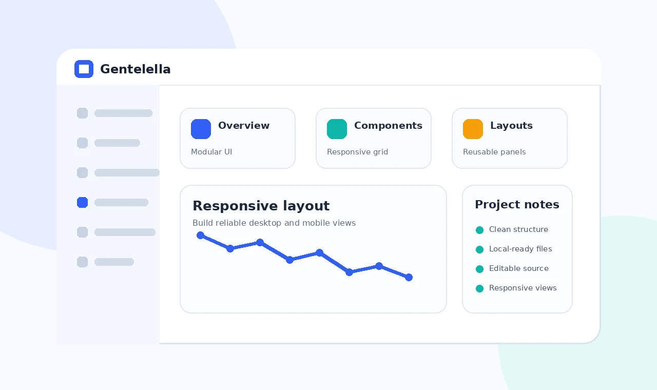 Build a Responsive Gentelella Dashboard Layout illustration