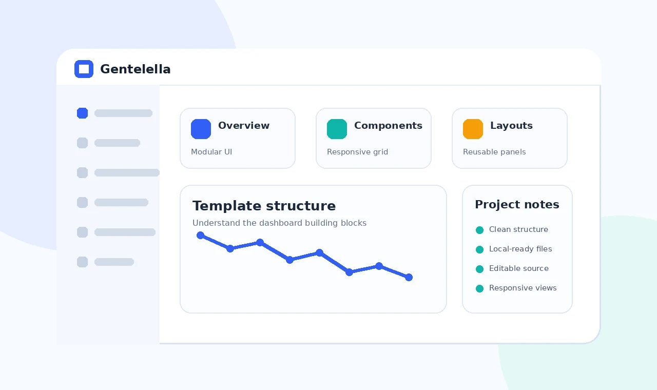 Gentelella Dashboard Template Structure Explained illustration